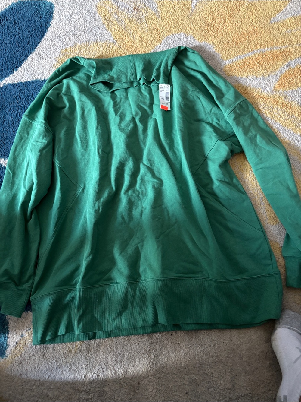 Women's Green Pullover Hoodie Sweatshirt